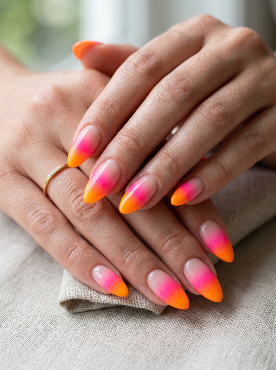 Neon Ombré Nails